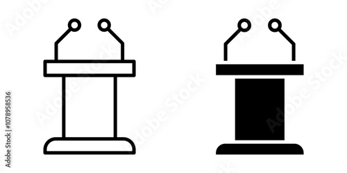 Podium Icon set. Symbol isolated white background. vector illustration. color editable.