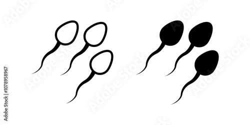 Sperm Icon set Symbol isolated white background. vector illustration. color editable.
