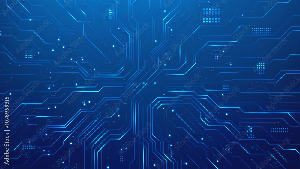 Futuristic vector illustration of a blue circuit board with intricate digital tech elements. Computer motherboard with a chip, processor, and semiconductor. Digital vector illustration Futuristic vector illustration of a blue circuit board with intricate digital tech elements. Computer motherboard with a chip, processor, and semiconductor. Digital vector illustration