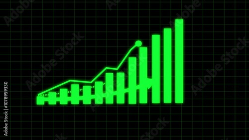 Finance business graph chart with up arrow . Business managements, diagrams showing a steady increase in profits, growing charts. Business digital trend concept.  Business Information digital display.