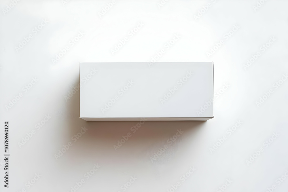 A simple white cardboard box on a plain white background with space for your design.