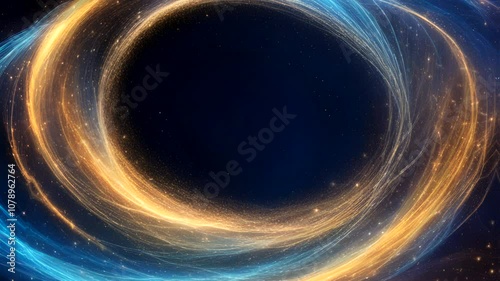 A mesmerizing blend of blue and orange swirling light, creating an abstract background perfect for digital designs and creative projects.