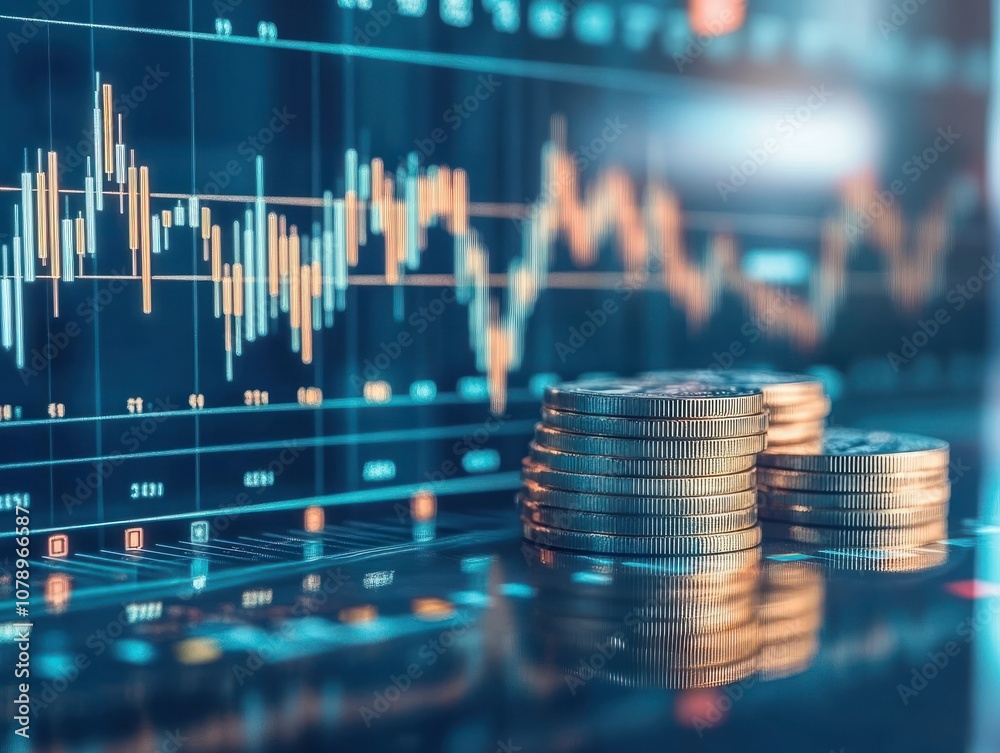Business finance and investment concept, Capital gain world money economic growth. coin stack financial graph chart, market report on cash currency concept... Business finance and investment concept, Capital gain world money economic growth. coin stack financial graph chart, market report on cash currency concept...