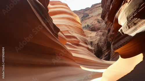 featuring stunning sandstone formations cinematic gimbal warp rotation Captured nature nation landscape rock orange desert light pattern travel stone cave abstract