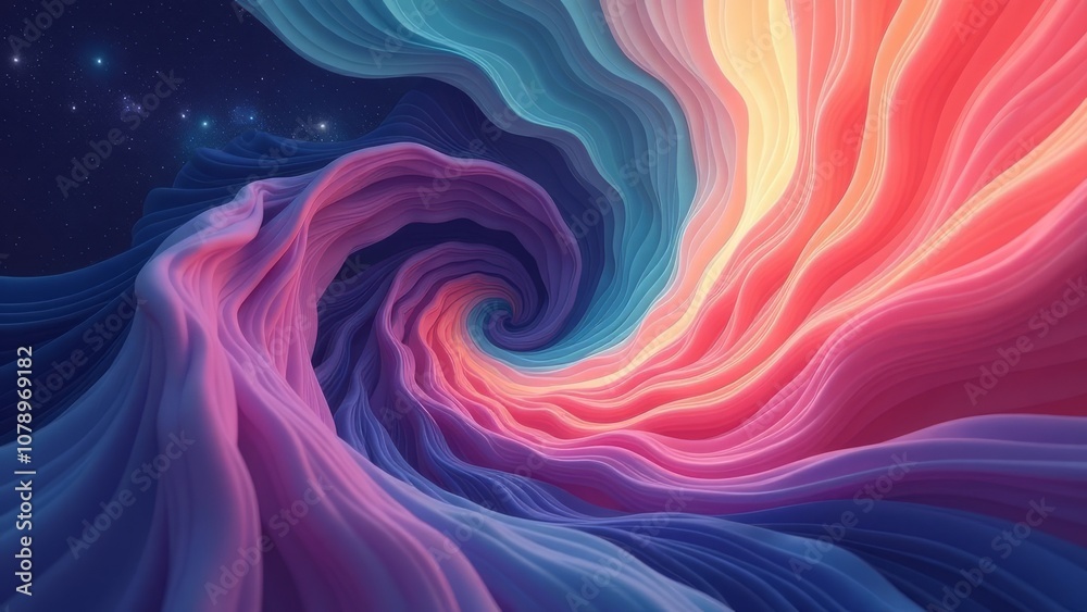 Fototapeta premium A colorful, swirling galaxy with a moon in the center