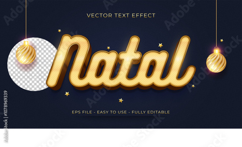vector 3d text effect natal merry christmas label for compositions natal in brazil 02