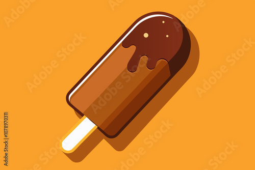 Delicious chocolate ice cream stick vector art illustration  photo