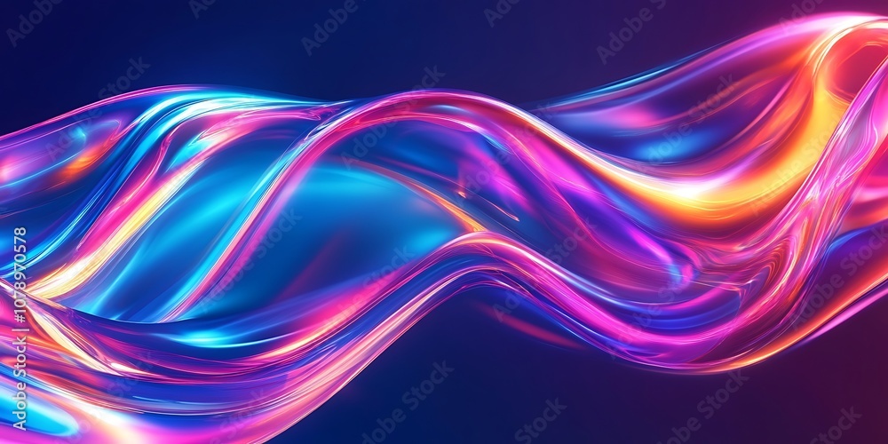Naklejka premium a close up of a colorful wave of liquid on a black background