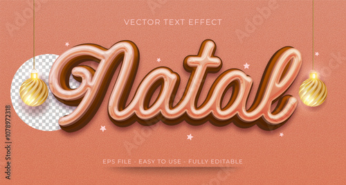 vector 3d text effect natal merry christmas label for compositions natal in brazil 10