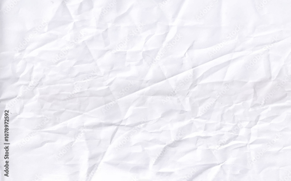 White clean crumpled paper background. Horizontal crumpled empty paper template for posters and banners. Vector illustration White clean crumpled paper background. Horizontal crumpled empty paper template for posters and banners. Vector illustration