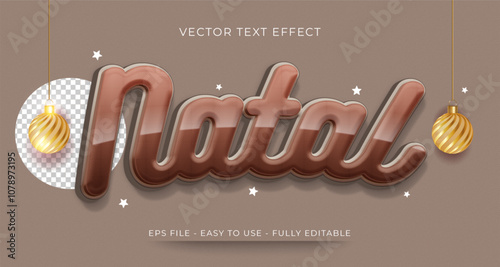 vector 3d text effect natal merry christmas label for compositions natal in brazil 12