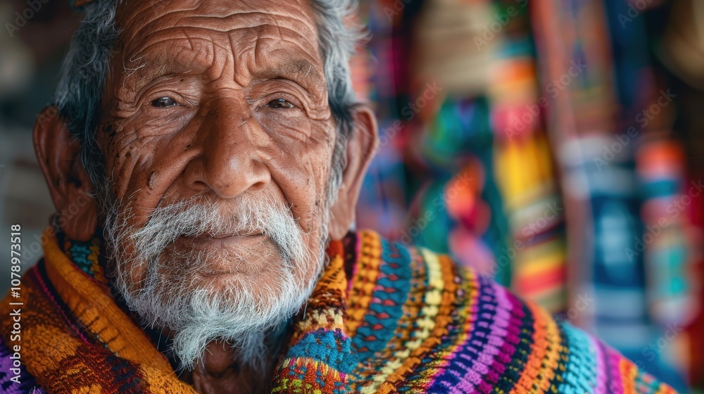 Embracing a colorful setting, a wise elderly man's thoughtful expression reflects a lifetime of experiences and life lessons Embracing a colorful setting, a wise elderly man's thoughtful expression reflects a lifetime of experiences and life lessons