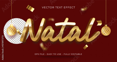 vector 3d text effect natal merry christmas label for compositions natal in brazil 13