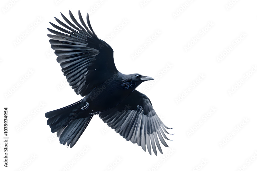Naklejka premium Black crow isolated on transparent background