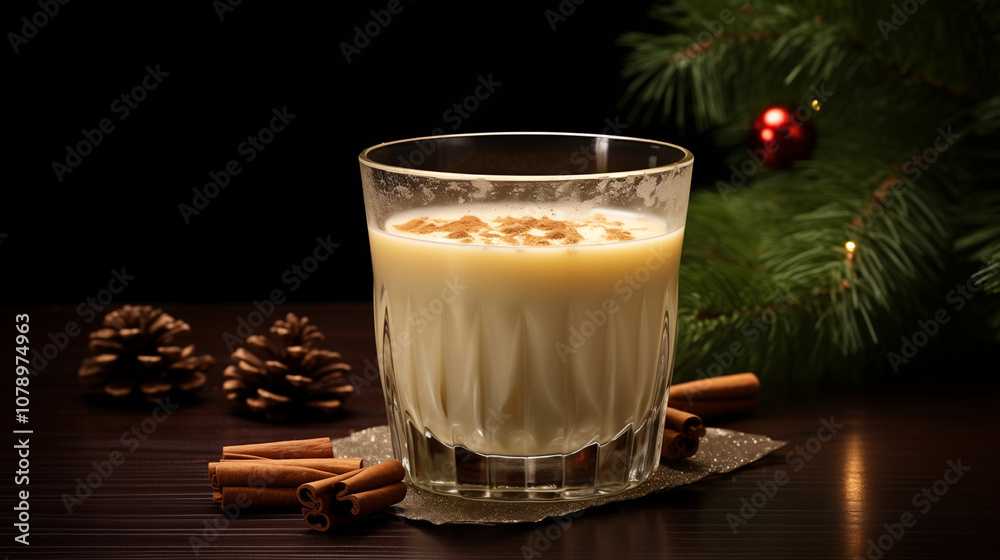 Eggnog, traditional drink for Christmas holiday, winter holiday drink
Eggnog, traditional drink for Christmas holiday, winter holiday drink