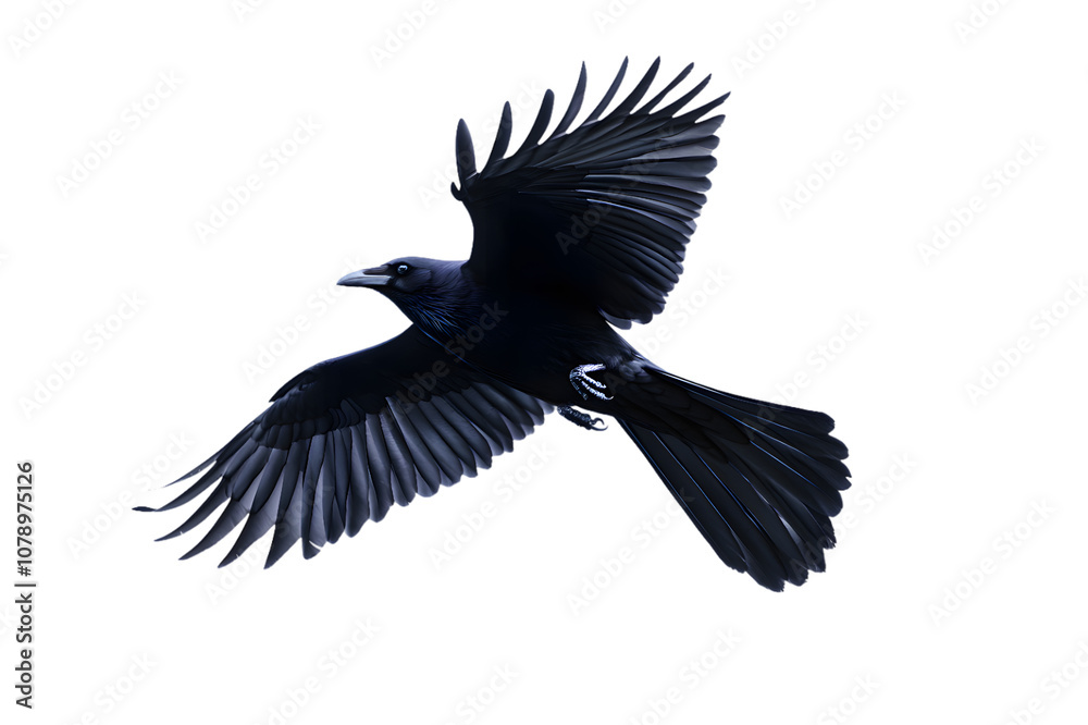 Obraz premium Black crow isolated on transparent background