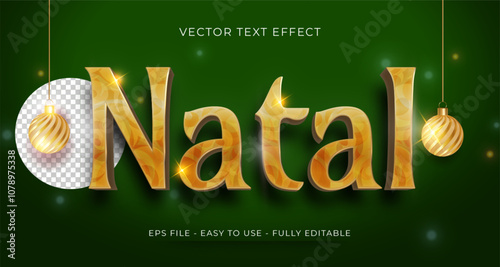vector 3d text effect natal merry christmas label for compositions natal in brazil 17