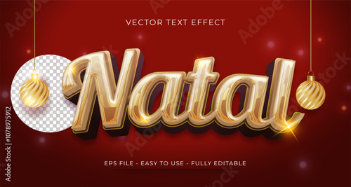 vector 3d text effect natal merry christmas label for compositions natal in brazil 18