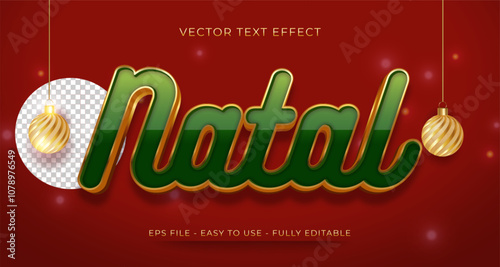 vector 3d text effect natal merry christmas label for compositions natal in brazil 19