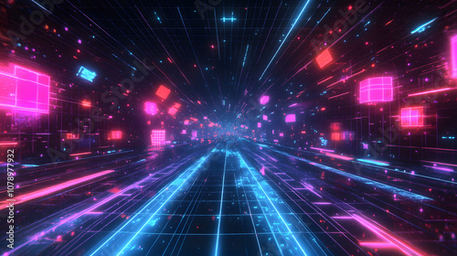 Space station TRON arena, light cycle championships, quantum arcade cabinets, solar flare ambiance, retro grid patterns 