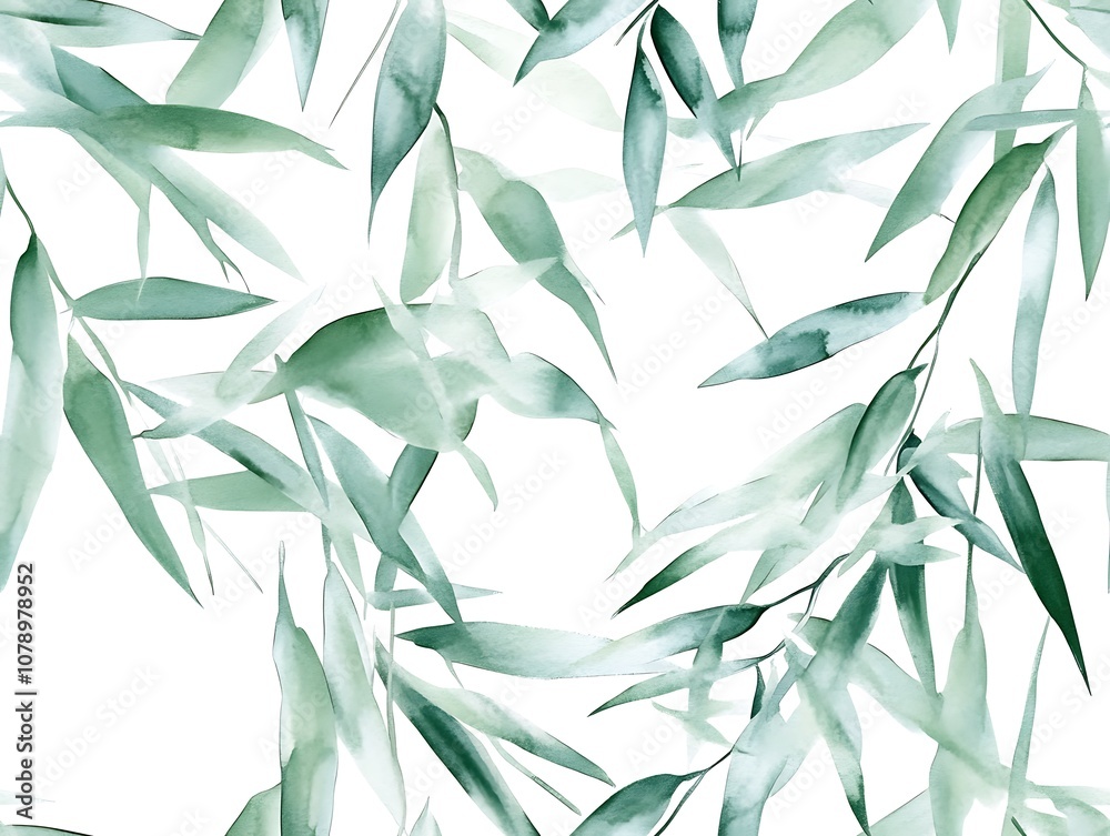 a close up of a painting of a bunch of green leaves a close up of a painting of a bunch of green leaves