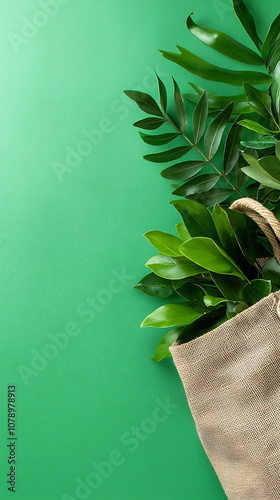 Promote sustainability with reusable bags made from recycled fabric photo