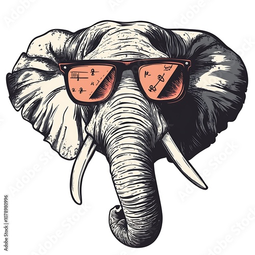 Cool Elephant with Sunglasses. photo