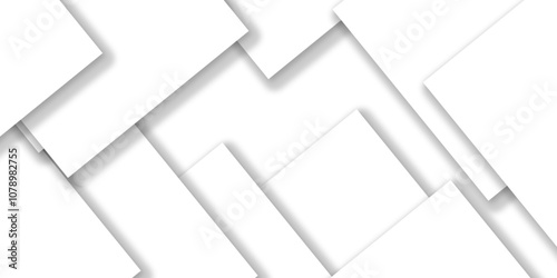 Modern white and gray technology concept diamond triangle geometric line background. Creative design with white boxes and 3d white rectangle business card. soft shadows as pattern, top view. squares.
