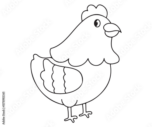 Chicken Coloring Page for kids 039