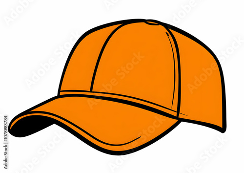 Wallpaper Mural Cartoon Illustration of an Orange Baseball Cap. Torontodigital.ca