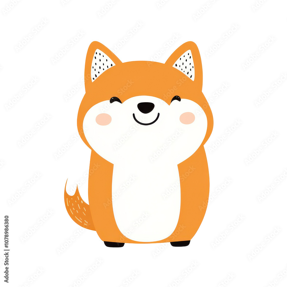 Fototapeta premium Adorable cartoon fox character with a transparent background for creative projects