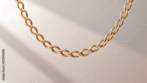 A golden chain isolated on white background.