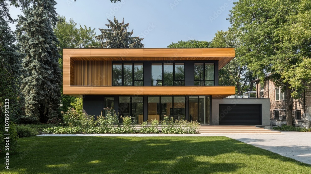 Modern House with Sleek Design and Lush Landscape Modern House with Sleek Design and Lush Landscape