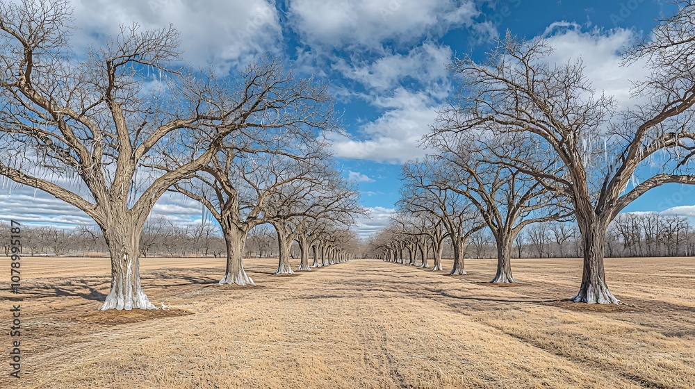 Frozen Orchard: Fruit trees stand dormant, their branches encased in ice. The promise of spring blossoms lies hidden beneath the frozen bark. Frozen Orchard: Fruit trees stand dormant, their branches encased in ice. The promise of spring blossoms lies hidden beneath the frozen bark.