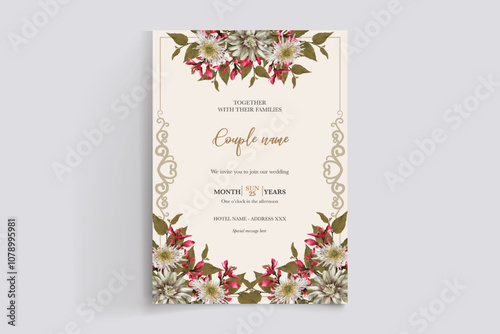 BRIDAL SHOWER FLORAL INVITATION TEMPLATE