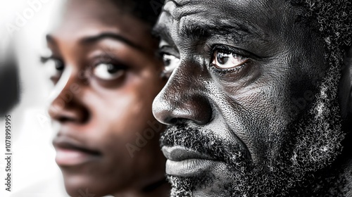 Hardship Etched in Faces: A portrait of weathered faces—lines etched by years of struggle. Eyes convey both weariness and determination. 