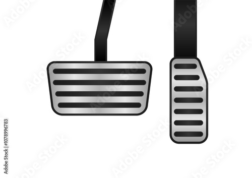Car Brake and Accelerator Pedal. Vector Illustration. 