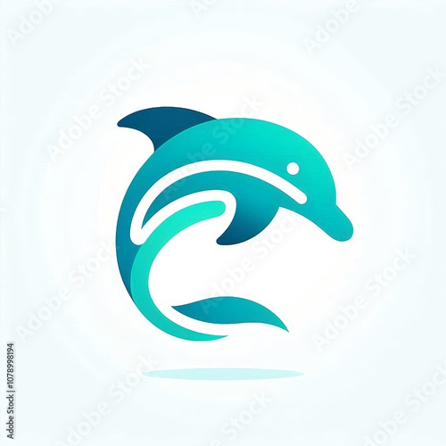 Modern Minimalist Style Dolphin Illustration