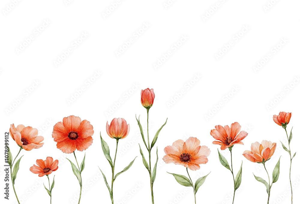 Naklejka premium red tulips isolated on white