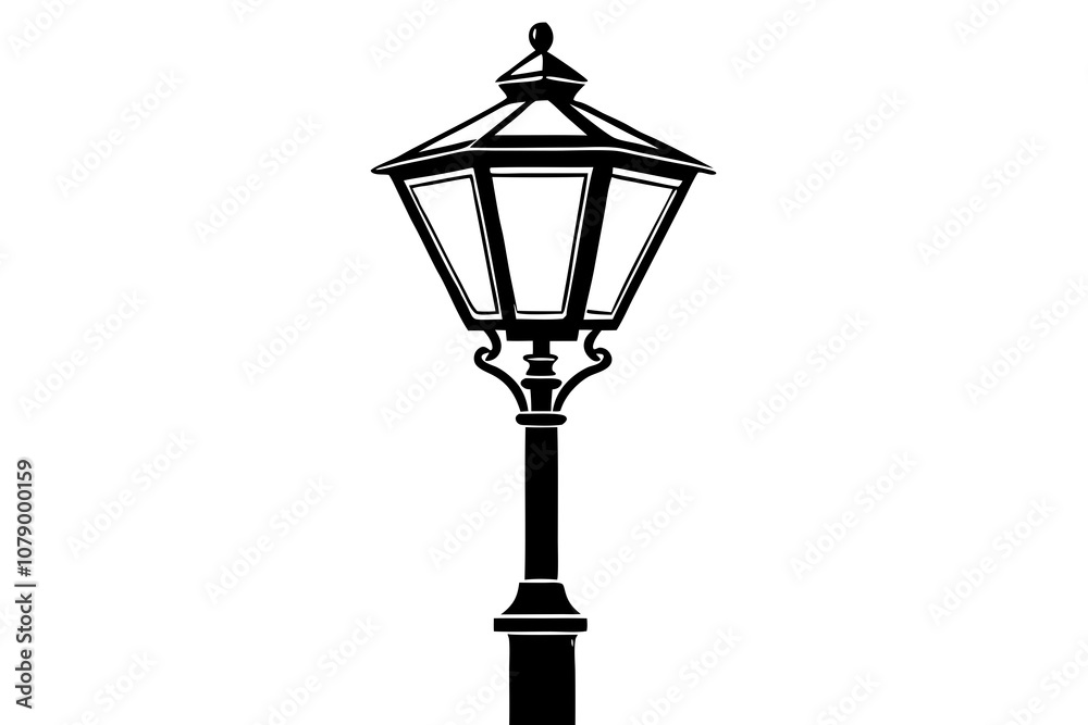 Street lamp isolated on white background vector art illustration Street lamp isolated on white background vector art illustration