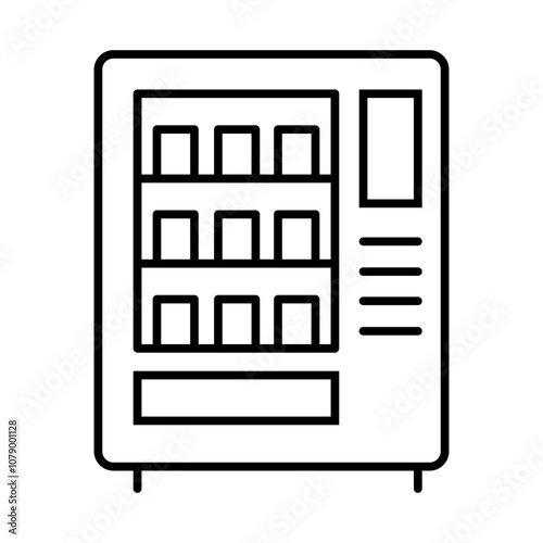 Vending Machine Icon – Snack and Beverage Dispenser, Representing Convenience, Refreshments, and Office Snacks