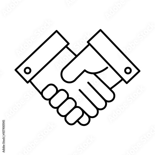 Succession Management Icon – Handshake, Representing Leadership Development, Workforce Planning, and Employee Progression