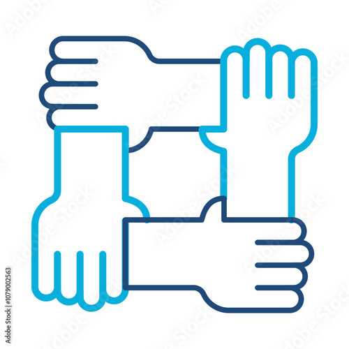 Employee Participation Icon – Hands Together, Representing Team Involvement, Collaboration, and Workplace Culture