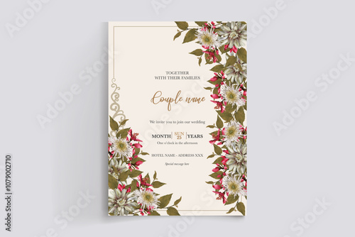 BRIDAL SHOWER FLORAL INVITATION TEMPLATE