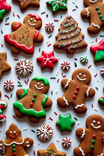 Christmas Gingerbread Background representing Sweetness, Nostalgia, Celebration, Festivity, Homemade