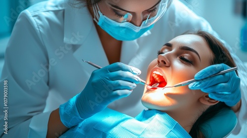 dentist focused conducting root canal treatment patient using dental tools while ensuring patient comfort and safety clinical setting.
