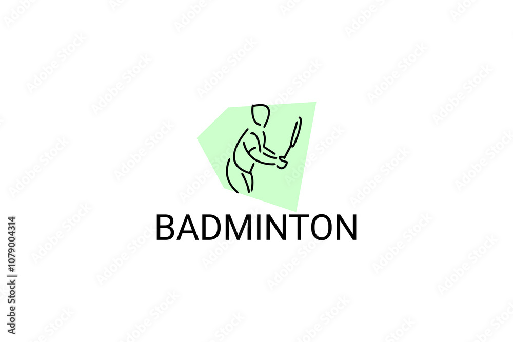 Badminton sport vector line icon. sport pictogram, vector illustration. Badminton sport vector line icon. sport pictogram, vector illustration.