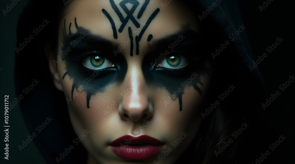 Intense Gaze with Dramatic Makeup Intense Gaze with Dramatic Makeup