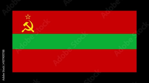 Transnistria Country Flag Shapes and Elements Construction Animation