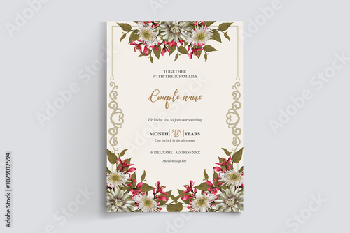 BRIDAL SHOWER FLORAL INVITATION TEMPLATE